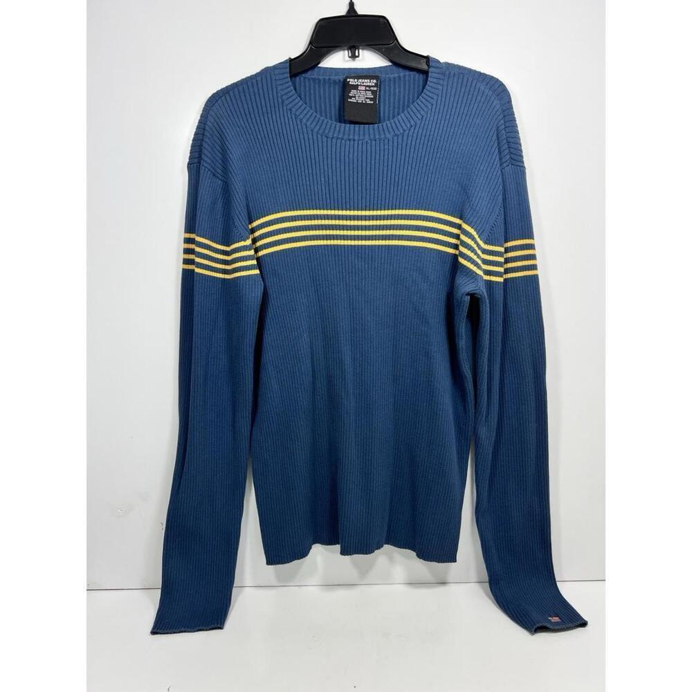 Ralph Lauren Mfg Polo Jeans Co Women’s Robbed Seater Blue/yellow Stripe Sz XL